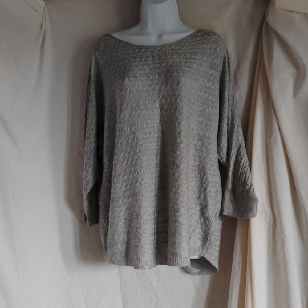 Market & Spruce Light Gray Textured Sweater